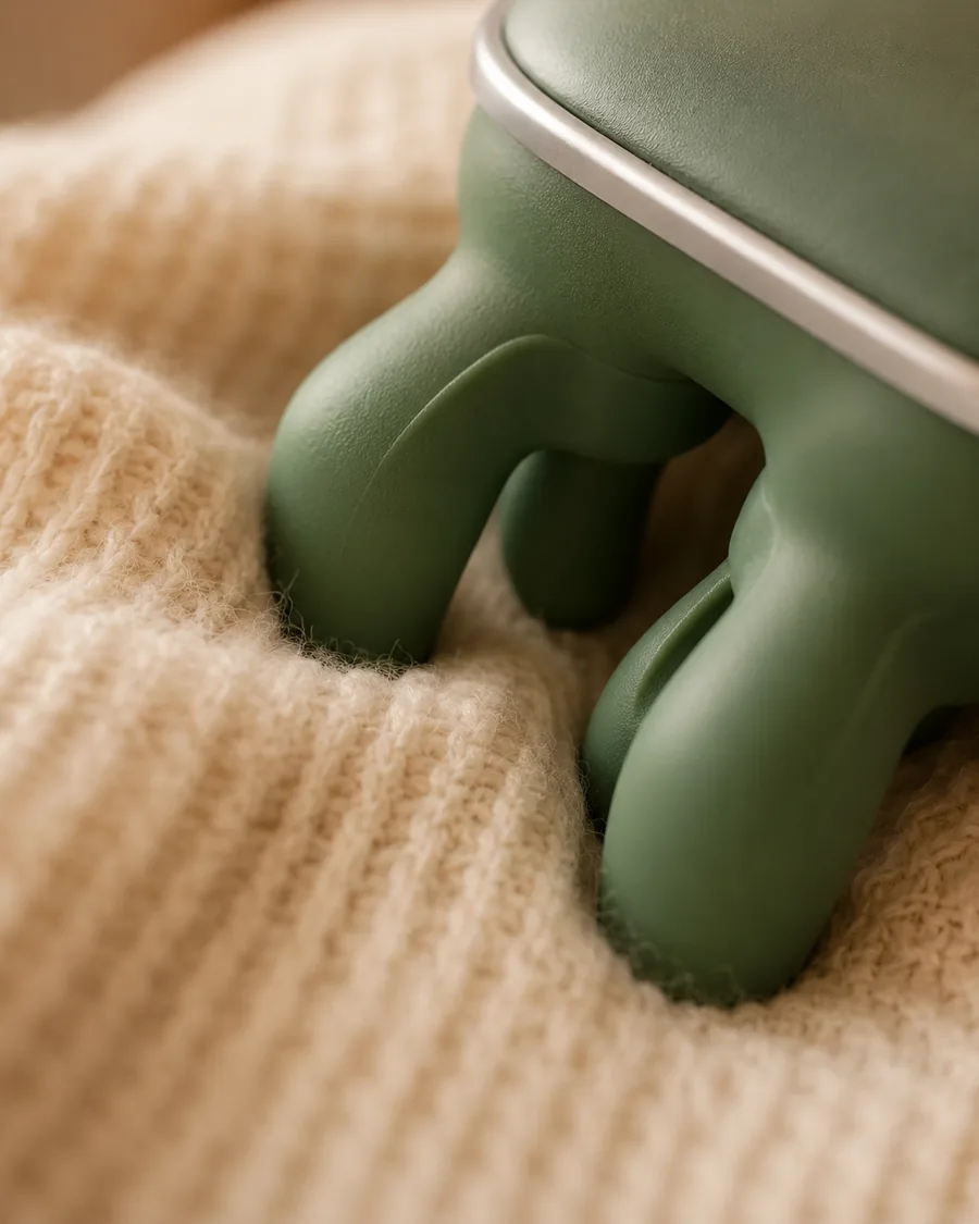 Primo piano delle dita in silicone e dei loro colli flessibili